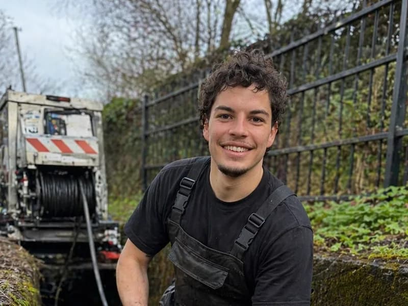 Hochdruckreinigung eines Rohres